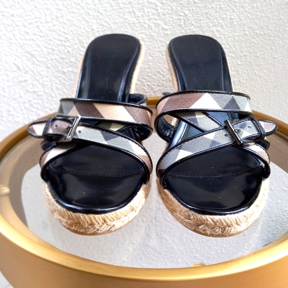 Burberry Shoes - BURBERRY WEDGE SANDALS ITALY  8.5